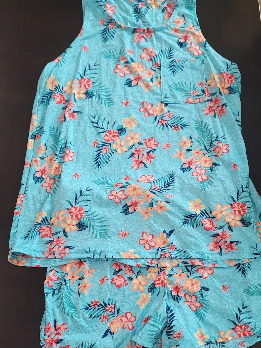 croft & barrow Turquoise Floral Pajama Set